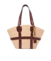 Chloé Kerala Large Basket Tote Bag In Fabric And Leather In Nude