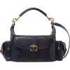 Chloé Large Leather Camera Bag In Evening Blue 48b