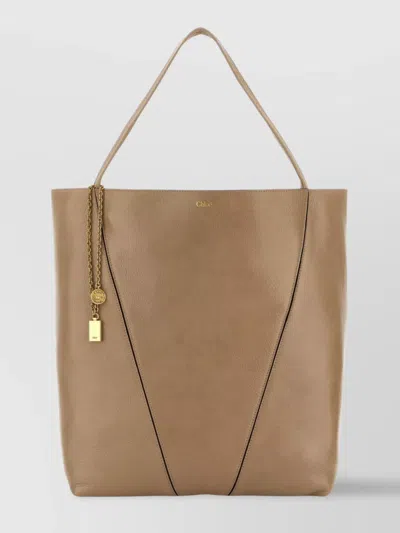Chloé Large Leather Shopping Bag With Chain Detail