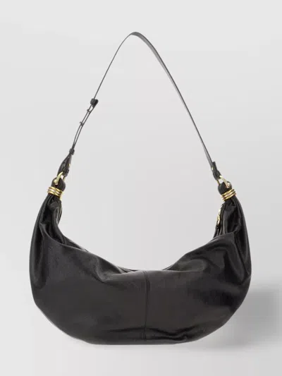 Chloé Large Leather Shoulder Bag With Bracelet Handle In Black