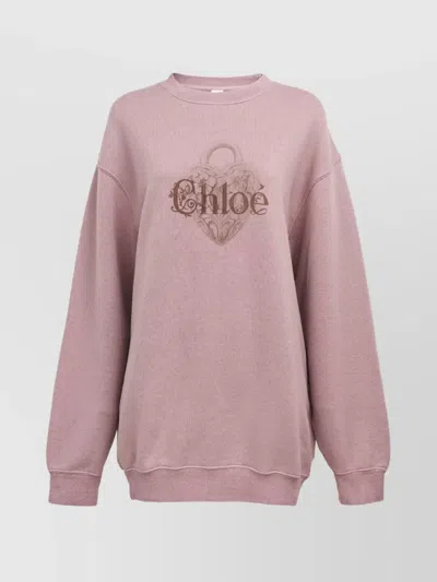 CHLOÉ OVERSIZED COTTON LOGO-PRINT SWEATSHIRT