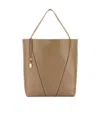Chloé Sand Leather Large Spin Shopping Bag In Brown