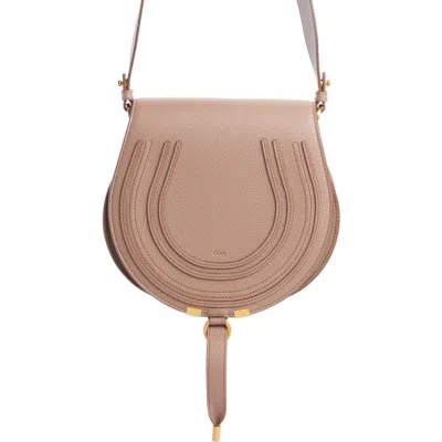 Chloé Large Marcie Leather Crossbody Bag In Pink