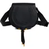 Chloé Chloe Small Marcie Grained Calfskin Saddle Bag In Black In Black