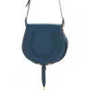 Chloé Large Marcie Leather Crossbody Bag In Blue