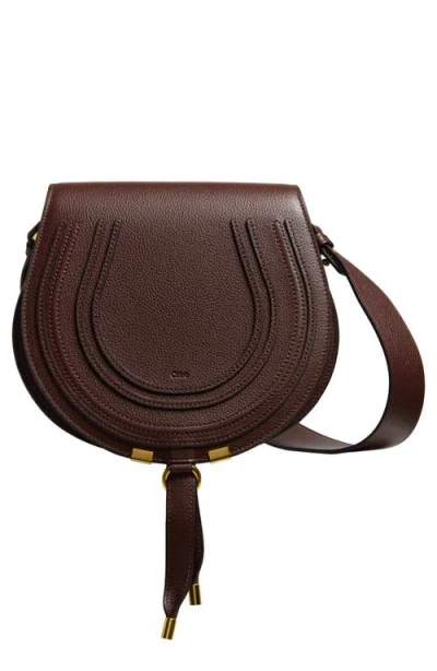 Chloé Large Marcie Leather Crossbody Bag In Crafty Brown