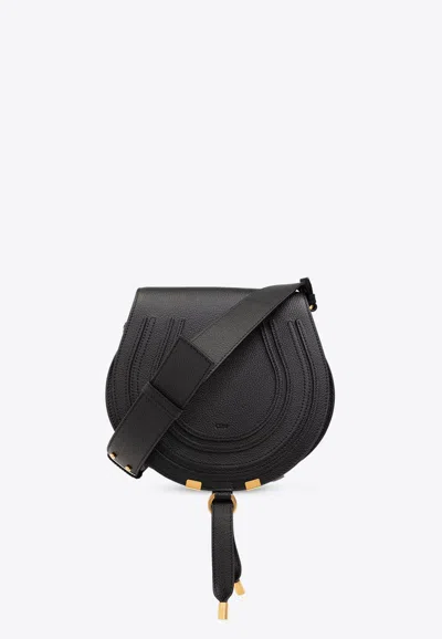 Chloé Marcie Saddle Crossbody Bag In Purple