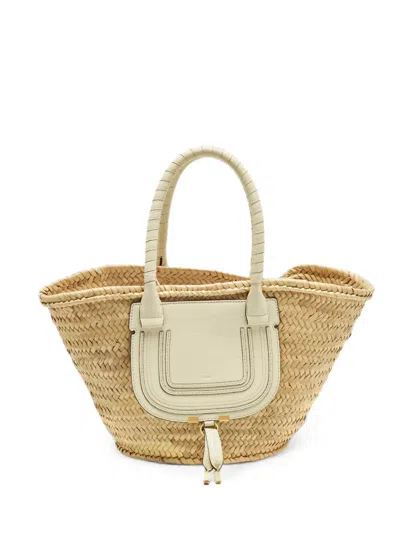 Pre-owned Chloé Large Marcie Tote Bag In Neutral