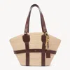 Chloé Kerala Large Basket Tote Bag In Fabric And Leather In Black
