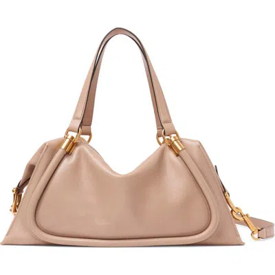 Chloé Large Paraty 24 Leather Shoulder Bag In Deep Beige 28v