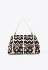 Chloé Large Penelope Chevron Knitted Shoulder Bag In Multicolor