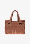 Chloé Large Plage Logo Tote Bag In Brown