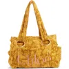 Chloé Womens Gold Khaki Large Plage Jacquard-terry Tote Bag