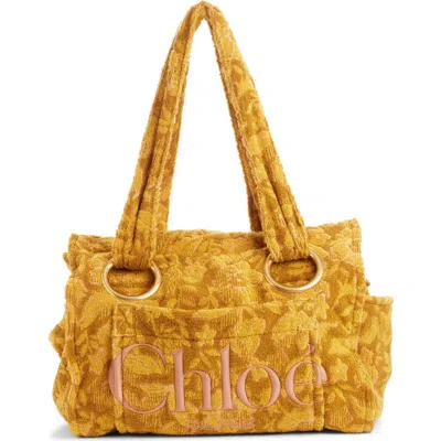 Chloé Large Plage Terry Cloth Tote