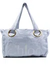 Chloé Plage Printed Cotton-canvas Tote In Blue