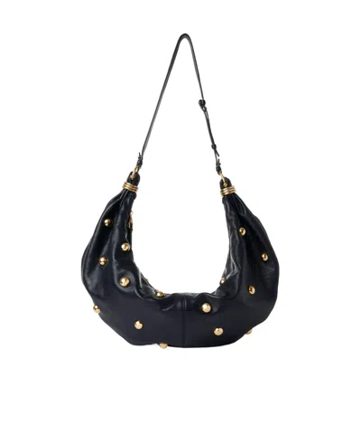 Chloé Navy Large Bracelet Stud Bag In Black