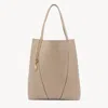 Chloé Large  Spin Tote Bag In Grained Leather Brown Size Onesize 100% Bovine Leather In Brown