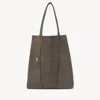 Chloé Large Sac Cabas  Spin En Cuir Grainé Femme Gris Taille Onesize 100% Cuir De Veau In Grey