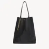 Chloé Large Sac Cabas  Spin En Cuir Grainé Femme Noir Taille Onesize 100% Cuir De Veau In Black