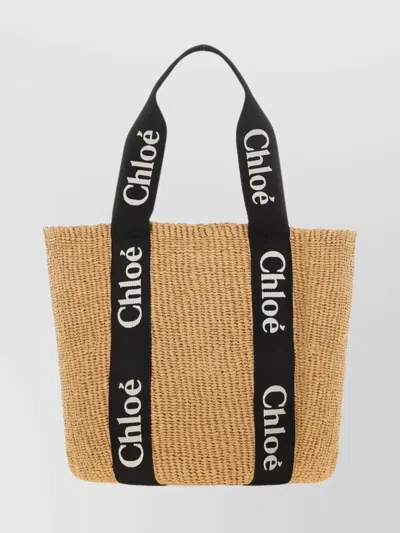 Chloé Large Shoulder Bag Dual Handles In Neutral
