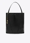Chloé Large Spin Calf Leather Tote Bag In Black