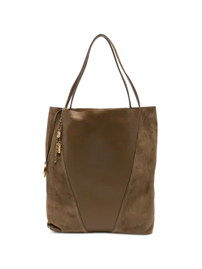 Chloé Dark Khaki Spin Medium Tote In Brown