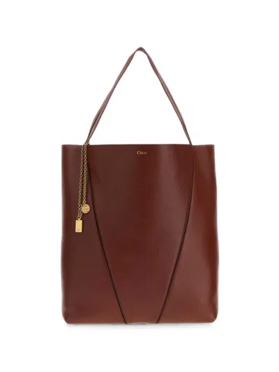 Chloé Caramel Leather Large Spin Shopping Bag Blushybrown Borse A Tracolla In Brown