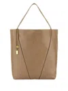 Chloé Large Spin Leather V-shaped Tote Bag In Brown