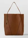 Chloé Large Spin Shopping Bag With Chain Detail In Brown