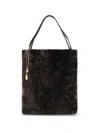 Chloé Spin Leather-trimmed Embellished Shearling Tote
