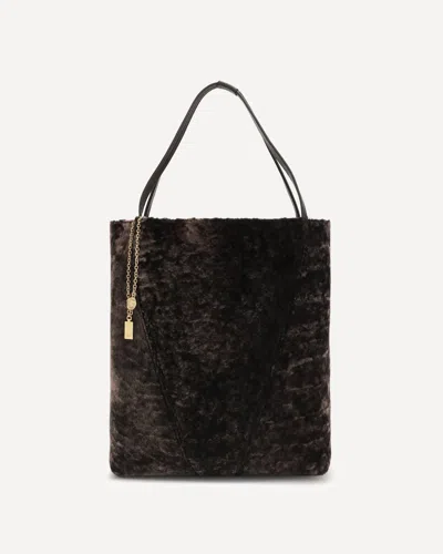 CHLOÉ LARGE SPIN TOTE BAG IN SOFT SHEARLING