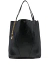 Chloé Womens Black Spin Large Leather Tote Bag In Schwarz