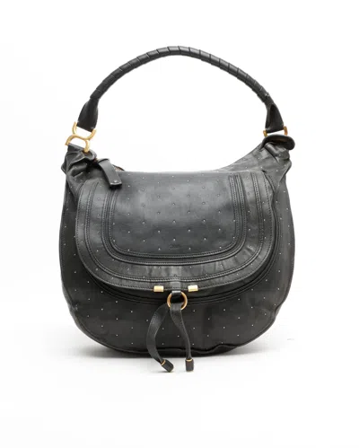 Chloé Large Studded Marcie Bag In Black