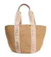 Chloé Chloe Woody Large Raffia Basket Bag In Nude