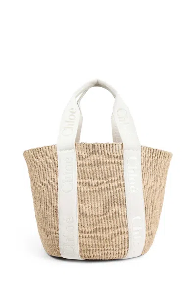 Chloé Large Woody Basket In Neutral
