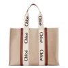 Chloé Large Woody Tote Bag In Neutral