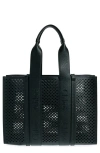 CHLOÉ LARGE WOODY PERFORATED LEATHER TOTE