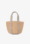 Chloé Large Woody Raffia Tote Bag In Beige