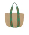Chloé Large Woody Raffia Tote Bag In Nude