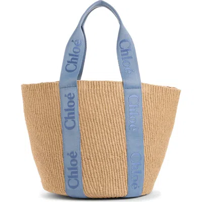 Chloé Large Woody Straw Basket Tote