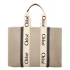 Chloé Large Woody Tote Bag Black In Neutral