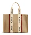 Chloé Structured White Handbag With Bold Branding In Brown