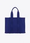 Chloé Large Woody Tote Bag In Indigo
