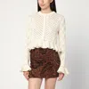 Chloé Latte-colored Crochet Cardigan In Blend