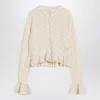 Chloé Latte-colored Crochet Cardigan In Cotton Blend Women