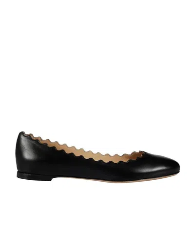 CHLOÉ CHLOÉ SCALLOP-EDGE BALLERINA FLATS