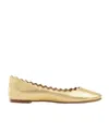 Chloé Woman Ballet Flats Gold Size 7 Leather In Nude