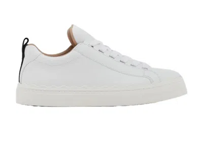 Pre-owned Chloé Lauren Black (women's) Sneakers In White
