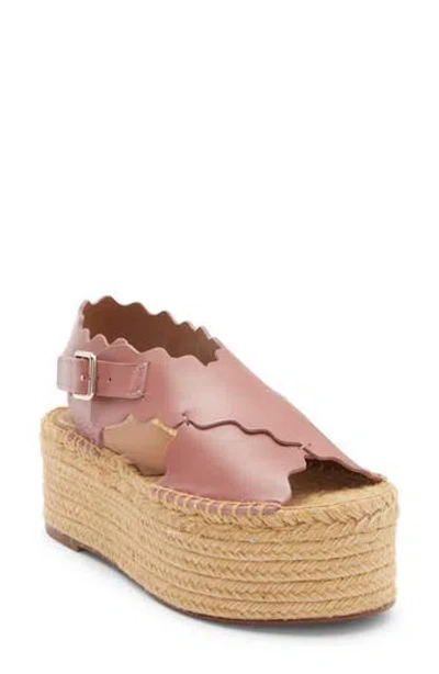 Chloé Lauren Espadrille Platform Sandal In Pink