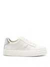 Chloé Lace-up Leather Sneakers In White